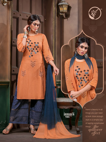 JLF Presents Innaya Rayon Fabric Fancy Designer Kurtis Collection With Plazzo