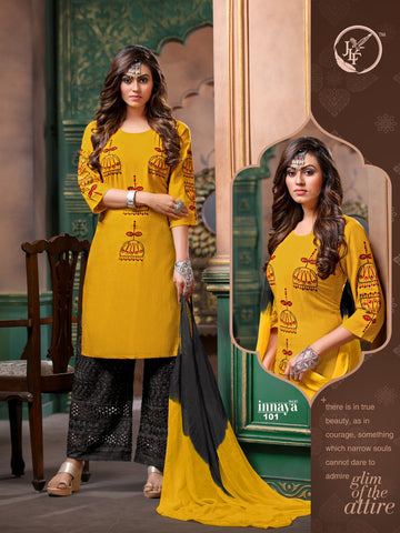 JLF Presents Innaya Rayon Fabric Fancy Designer Kurtis Collection With Plazzo