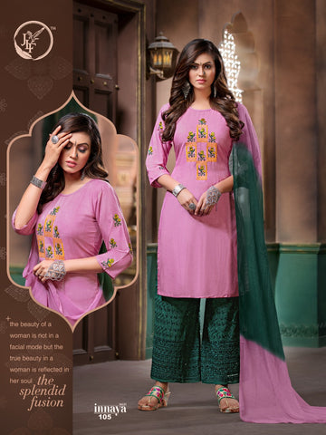 JLF Presents Innaya Rayon Fabric Fancy Designer Kurtis Collection With Plazzo