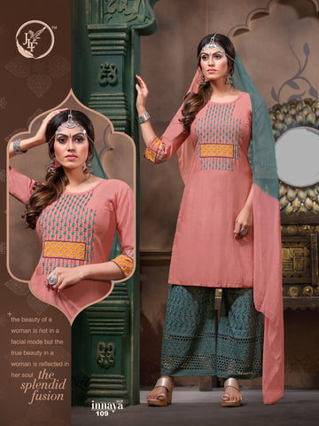 JLF Presents Innaya Rayon Fabric Fancy Designer Kurtis Collection With Plazzo
