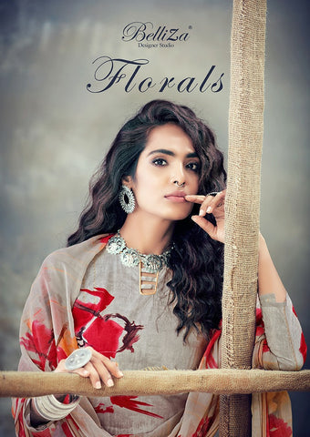Belliza Designer Studio Florals Cotton Digital Printed Designer Salwar Kameez