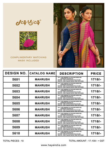 Jay Vijay Presents Mahrush Bemberg Silk Fancy Designer Salwar Suits