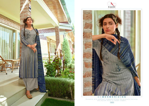Kaara Suits Presents Saffron Pashmina Printed Embroidery Work Fancy Designer Salwar Kameez