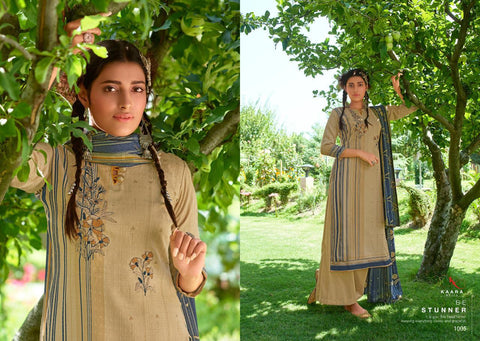 Kaara Suits Presents Saffron Pashmina Printed Embroidery Work Fancy Designer Salwar Kameez