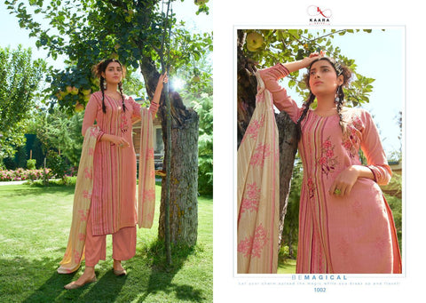 Kaara Suits Presents Saffron Pashmina Printed Embroidery Work Fancy Designer Salwar Kameez