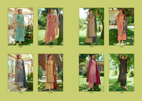 Kaara Suits Presents Saffron Pashmina Printed Embroidery Work Fancy Designer Salwar Kameez
