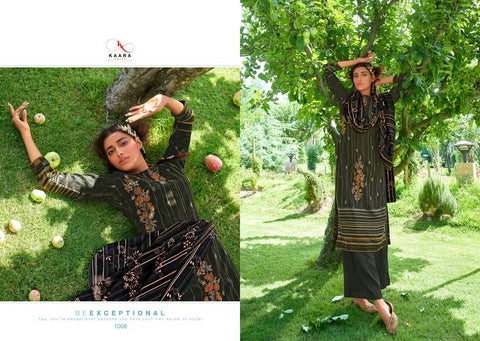 Kaara Suits Presents Saffron Pashmina Printed Embroidery Work Fancy Designer Salwar Kameez