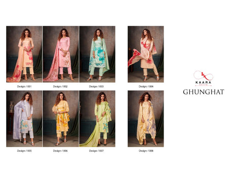 KAARA SUITS PRESENTS GHUNGHAT PURE COTTON DRESS MATERIAL