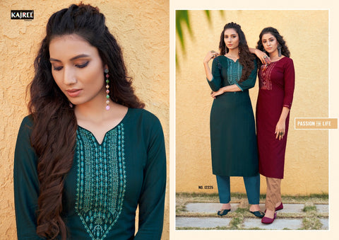 Kalaroop Kajree Presents Pili Linen Fancy Designer Kurtis Collection