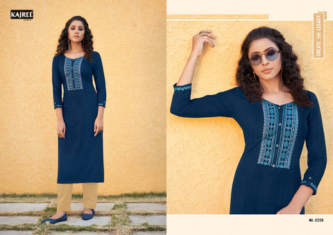 Kalaroop Kajree Presents Pili Linen Fancy Designer Kurtis Collection
