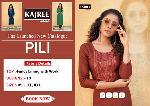 Kalaroop Kajree Presents Pili Linen Fancy Designer Kurtis Collection