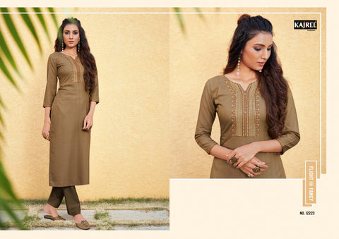 Kalaroop Kajree Presents Pili Linen Fancy Designer Kurtis Collection
