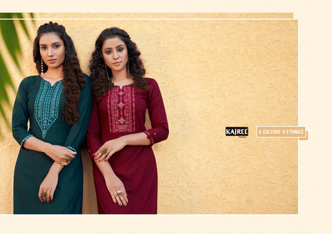 Kalaroop Kajree Presents Pili Linen Fancy Designer Kurtis Collection