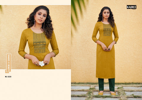 Kalaroop Kajree Presents Pili Linen Fancy Designer Kurtis Collection