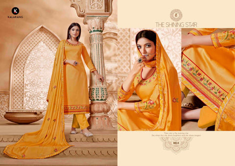 Kalarang Presents Panash Jam Silk Embroidery Work Fancy Designer Salwar Suits