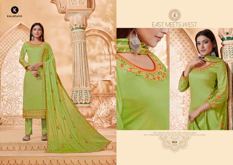 Kalarang Presents Panash Jam Silk Embroidery Work Fancy Designer Salwar Suits
