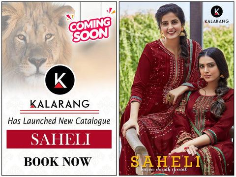 Kalarang Launched Saheli Jam Silk Cotton Embroidery Work Salwar Kameez