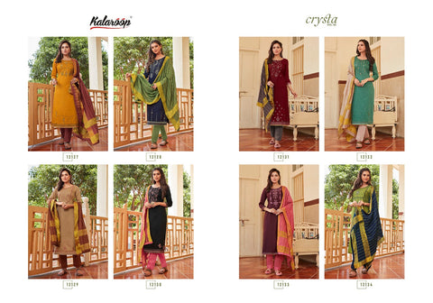 Kalaroop Kajree  Crysta Jam Silk Cotton Casual Wear Kurti Collection
