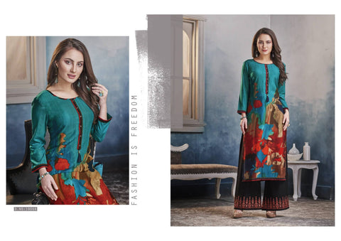 Kalaroop Presents Chambor Vol 8 Heavy Rayon Printed Designer Kurtis Collection