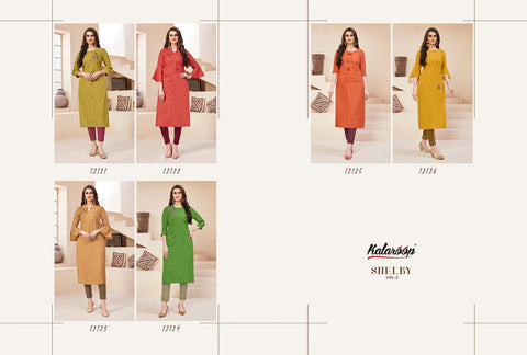 Kalaroop Presents Shelby Vol 2 Rayon Fancy Designer Kurtis Collections