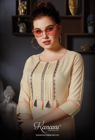 Kanasu Kurti  Shayana Rayon Designer Kurti Collection With Pants