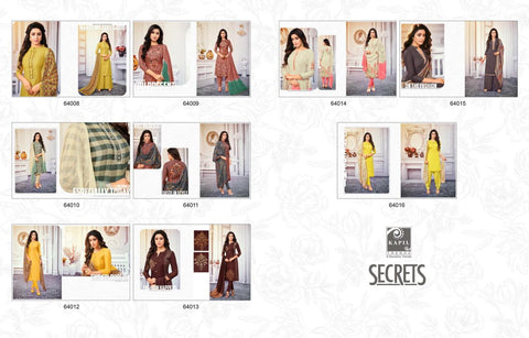 Kapil Trendz Presents Secrets Silk Fancy Designer Salwar Suits
