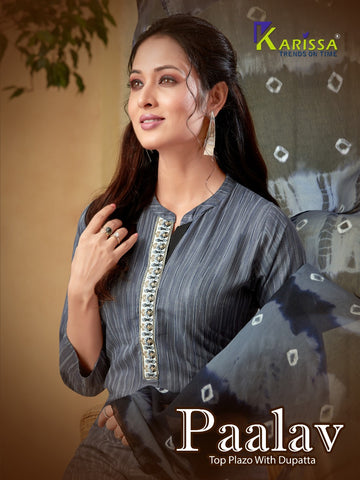 Karissa Presents Paalav Rayon Stylish Designer Kurtis With Plazzo