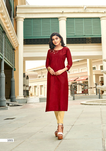 Karrisa Presents Riwaaz Slub Silk Stylish Designer Kurtis Collection