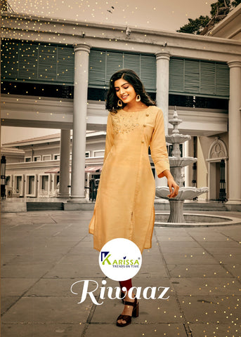 Karrisa Presents Riwaaz Slub Silk Stylish Designer Kurtis Collection