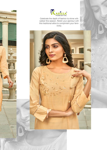 Karrisa Presents Riwaaz Slub Silk Stylish Designer Kurtis Collection