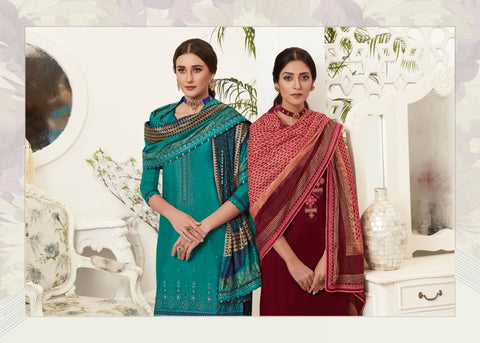 Kessi Fabric Launched Satrangi By Patiyala Jam Silk Embroidery Work Fancy Designer Salwar Suits