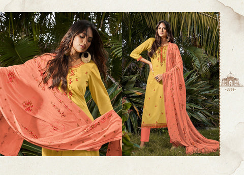 Kessi Fabric Launched Taj Vol 2 Jam Silk Embroidery Work Fancy Designer Salwar Suits