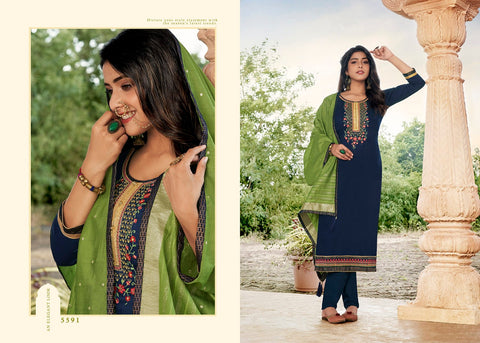 Kessi Fabrics Presents Shehnaj Jam Silk Embroidery Work Fancy Designer Salwar Suits