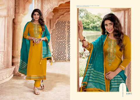 Kessi Fabrics Presents Shehnaj Jam Silk Embroidery Work Fancy Designer Salwar Suits