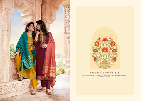 Kessi Fabrics Presents Shehnaj Jam Silk Embroidery Work Fancy Designer Salwar Suits