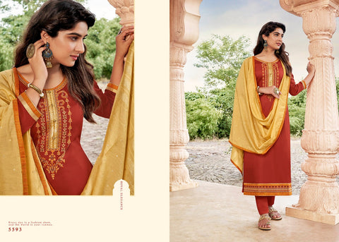 Kessi Fabrics Presents Shehnaj Jam Silk Embroidery Work Fancy Designer Salwar Suits