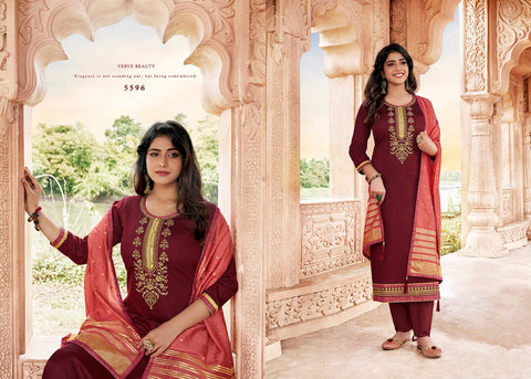 Kessi Fabrics Presents Shehnaj Jam Silk Embroidery Work Fancy Designer Salwar Suits