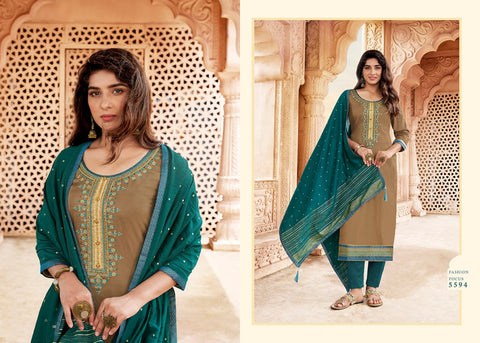 Kessi Fabrics Presents Shehnaj Jam Silk Embroidery Work Fancy Designer Salwar Suits