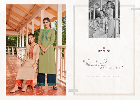 Kessi Fabrics Rangoon Launched Catwalk Vol 3 Rayon Fancy Designer Kurtis With Plazzo