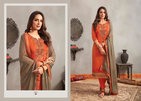 Kessi Launched Gulal Jam Silk Embroidery Fancy Designer Salwar Kameez