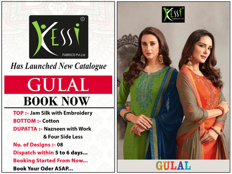 Kessi Launched Gulal Jam Silk Embroidery Fancy Designer Salwar Kameez