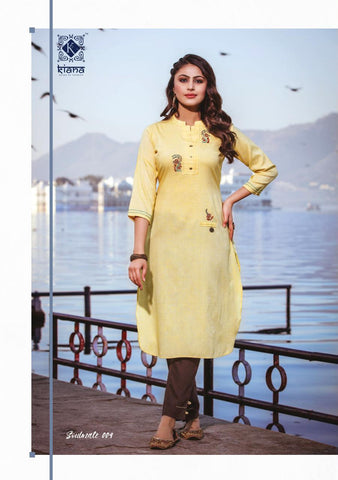 KIANA HOUSE OF FASHION SOULMATE RAYON KURTI WITH PANT COLLECTION