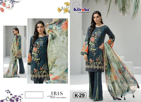 KILRUBA LAUNCHES IRIS LAWN COLLECTION PAKISTANI STYLE DRESS MATERIAL
