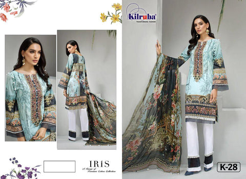 KILRUBA LAUNCHES IRIS LAWN COLLECTION PAKISTANI STYLE DRESS MATERIAL