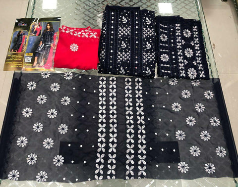 Kilruba Presents Chickenkari Drees Materials Georgette Fancy Designer Salwar Suits