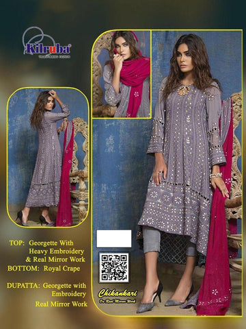 Kilruba Presents Chickenkari Drees Materials Georgette Fancy Designer Salwar Suits