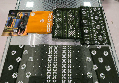 Kilruba Presents Chickenkari Drees Materials Georgette Fancy Designer Salwar Suits