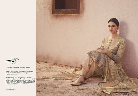 KIMORA HEER VOL 66 GARDEN DOLA SILK SUIT WITH CHICKEN KARI WORK