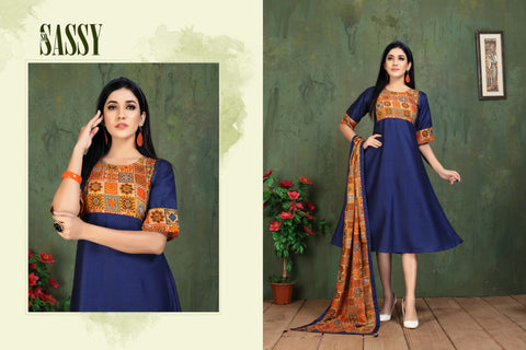 Kinti Presents Patang Vo l13 Rayon Designer Kurtis Collection