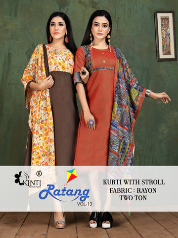 Kinti Presents Patang Vo l13 Rayon Designer Kurtis Collection